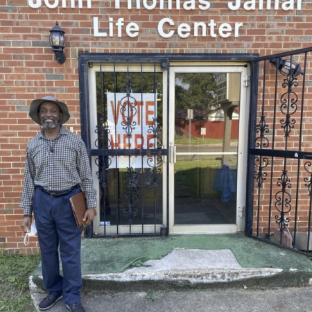 Restored voter Alonzo Hurth voting for the first time