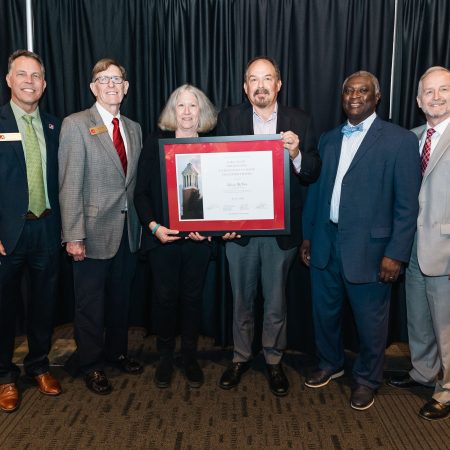 RMV Co-directors Dori Miles and Richard Fording (Center L and Center R) pictured with UA's Excellence in Community Engagement Award